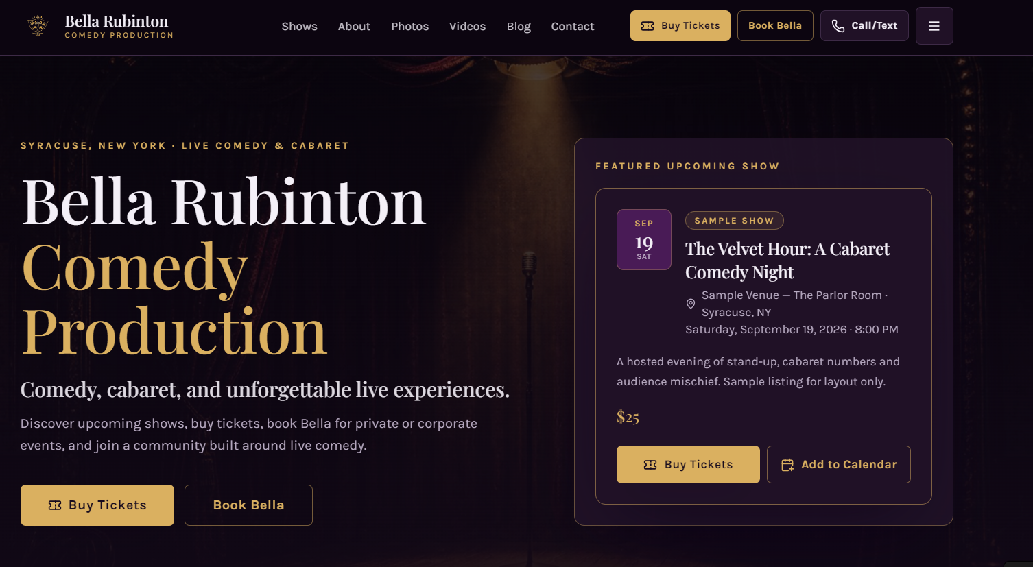 Bella Rubinton Comedy Production prototype